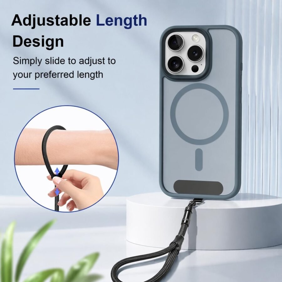 Adjustable Phone Lanyard Strap | 360° Rotating Hook, Secure Lock & Durable Neck Rope
